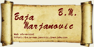 Baja Marjanović vizit kartica